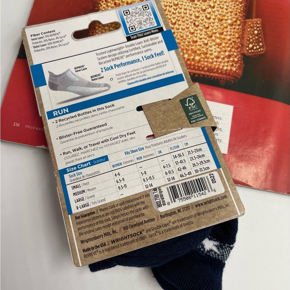 NWT WRIGHTSOCK RUNNING II ANTI BLISTER SYSTEM Socks Medium - Picture 2 of 3